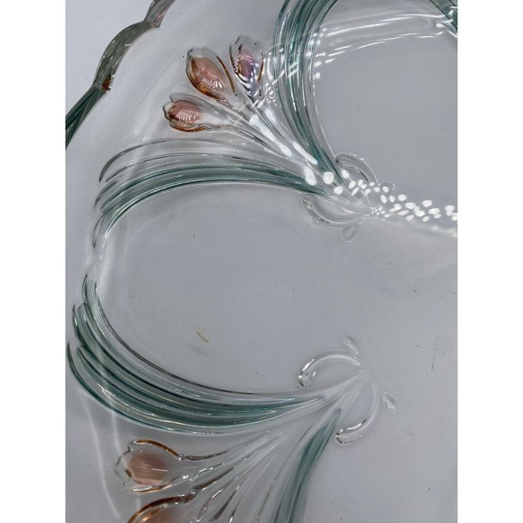 Mikasa French Floral Bouquet 12.5" Round Serving Glass Platter, Made in Germany - Picture 4 of 5